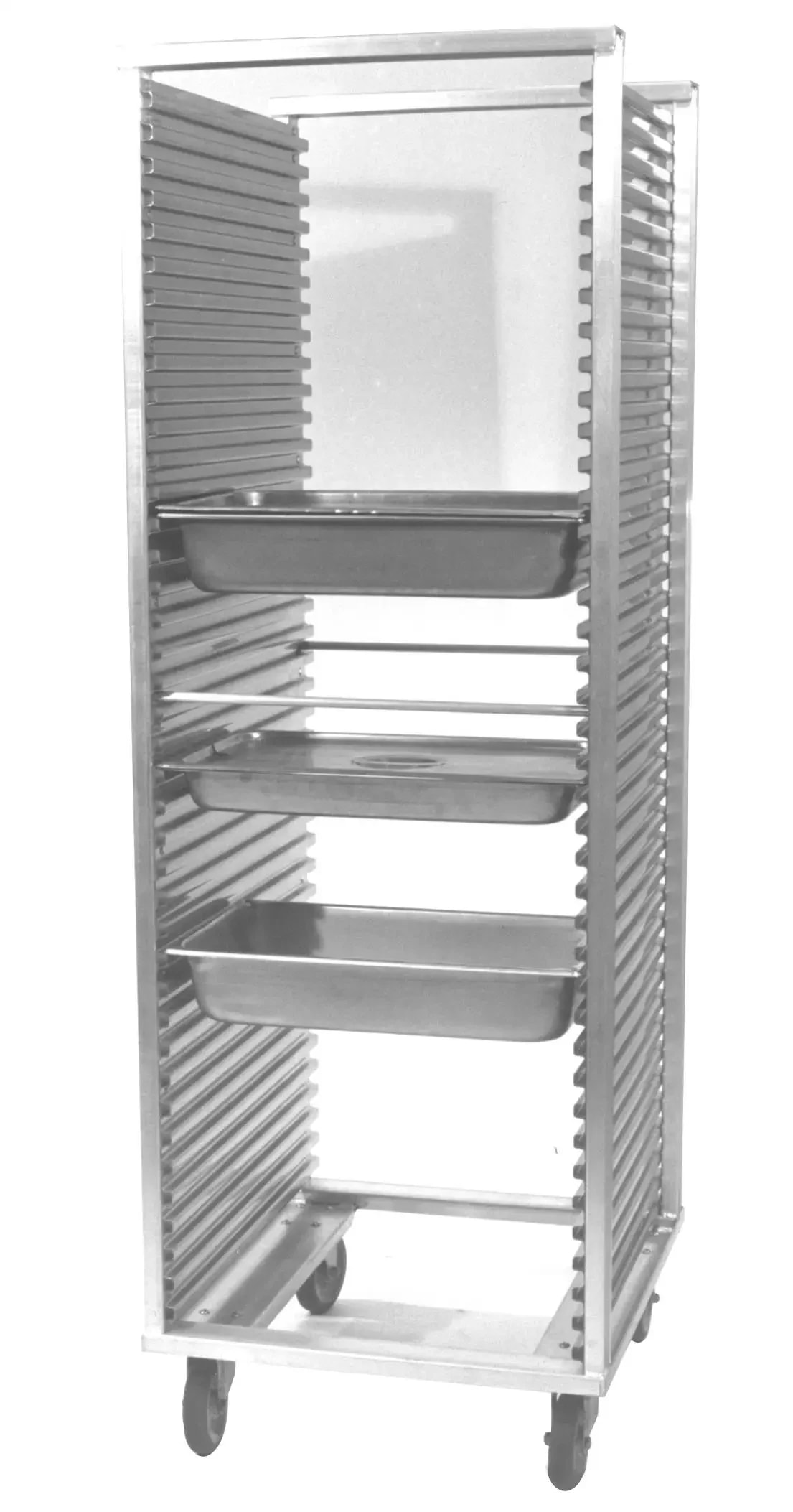 Carter-Hoffmann® O8678 Portable Aluminum Pan Rack Double Width Extruded Side Panel Style End-Loaded 78 Pan Capacity — main image