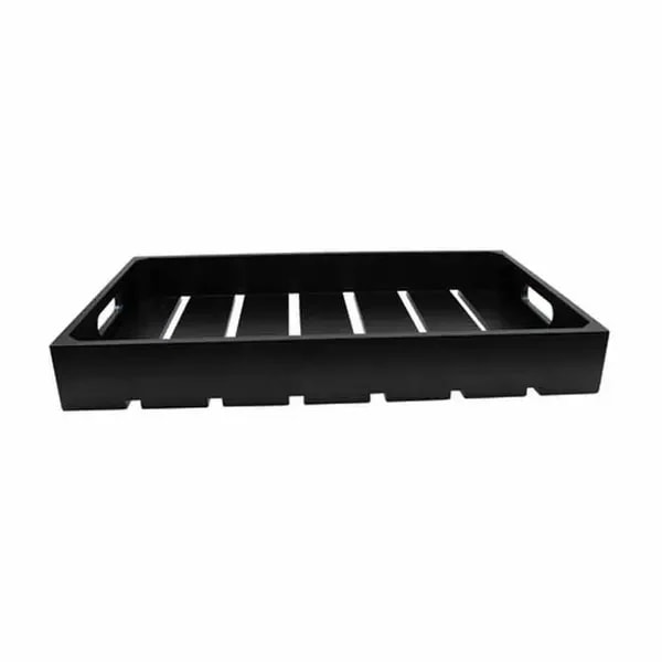 Tablecraft CRATE12BK Half Size Black Wood Display Crate 2-3/4" Deep — main image