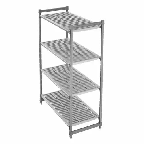 Cambro Camshelving CBU184864V4580 4-Shelf Polypropylene Brushed Graphite Shelving Kit 48"W X 18"D X 64"H — main image