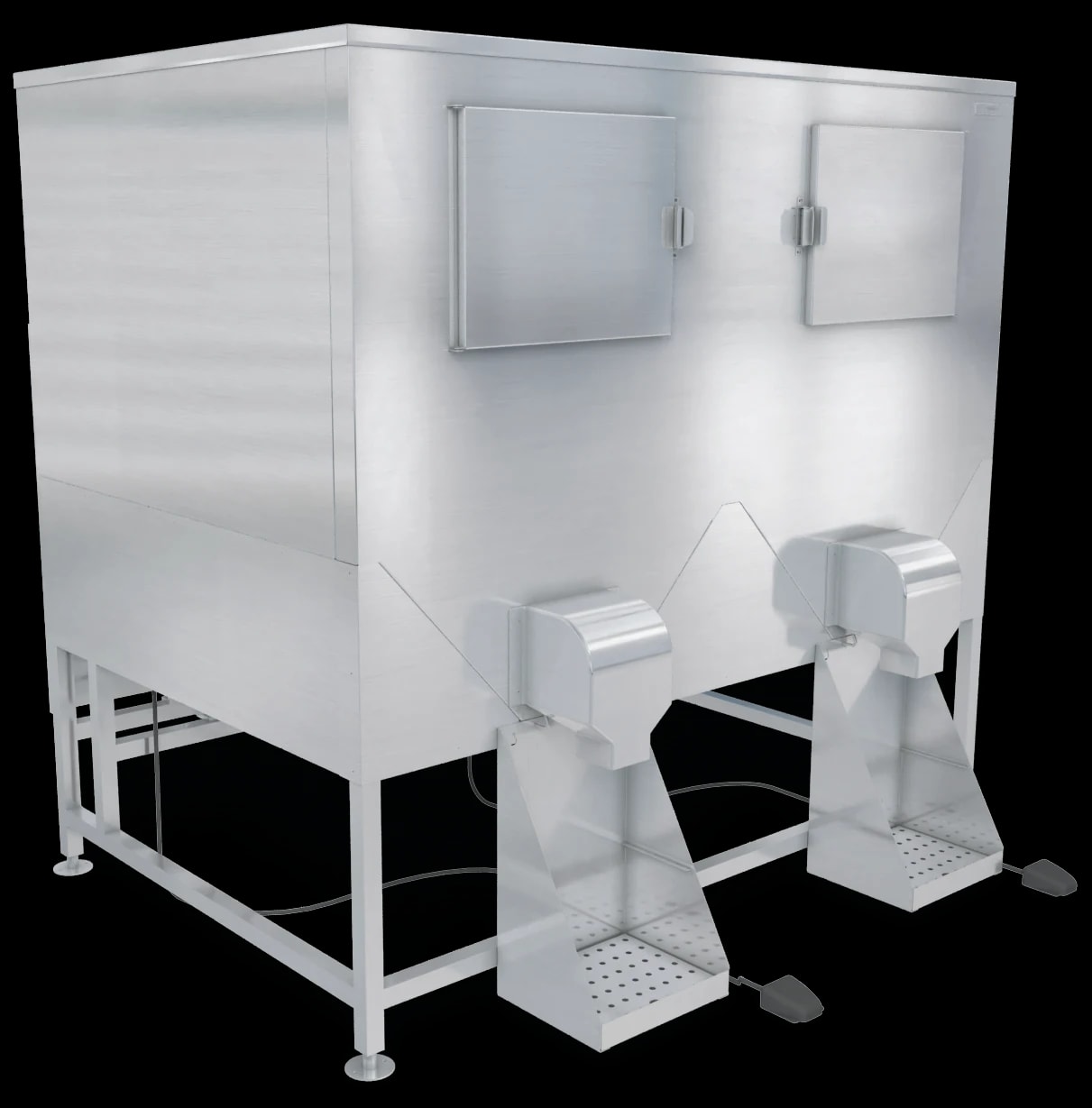 Kloppenberg DISP-2000-IBU Freestanding Ice Bagging/Dispensing Bin 2254 Pound Capacity Foot Pedal Actuation Cube Style Ice — 240V, 1PH — main image
