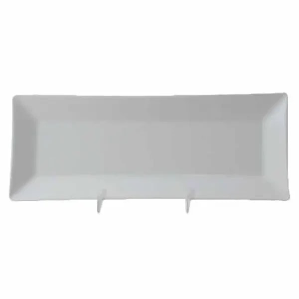 Thunder Group 29110WT Classic White 10-1/4" x 4" Rectangular Melamine Plate | Case of 12 — main image