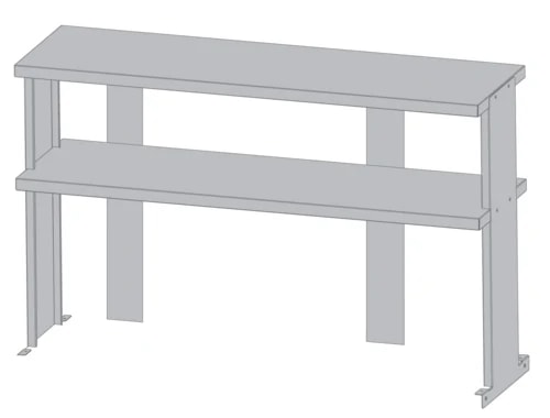 Turbo Air TSOS-6R-T Stainless Steel Double Tier Overshelf for Sandwich Prep Tables 72"W — main image