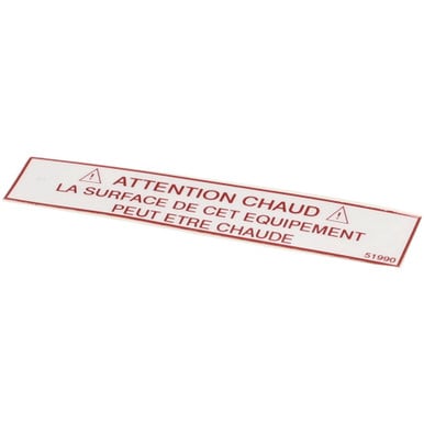Kitchen Spares — Henny Penny 51990 Label-Warning Hot (French)