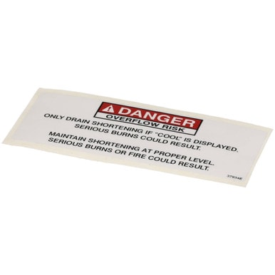 Henny Penny 37934 Label - DangerShortening — main image