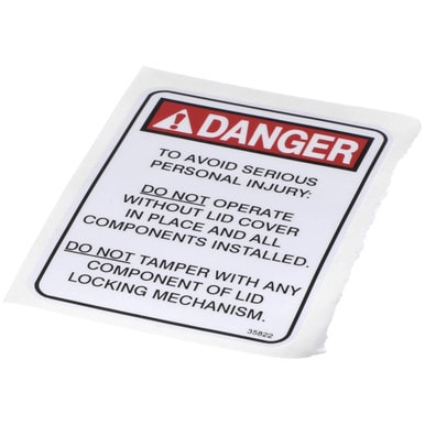 Henny Penny 35822 Label-Lid-Danger — main image