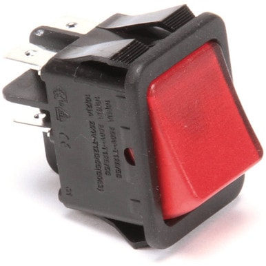 Randell EL SWT610BE Switch, Red IlluminatedRocker (Cutout S — main image