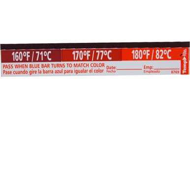Taylor Precision 8769 160°F 170°F 180°F Dishwasher Temperature Label — main image