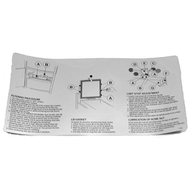 Henny Penny 16182 Filtering Instructions Decal — main image