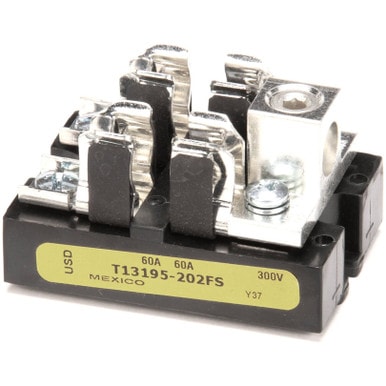 Hatco 02.41.001.00 Fuse Block 60A 300V 2P2/0 Lug — main image