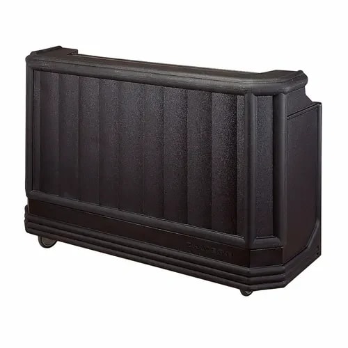 Cambro Cambar BAR730DX110 Black Portable Bar 7-Bottle Speed Rail Portable Bar 72-3/4"W X 26"D X 48"H — main image