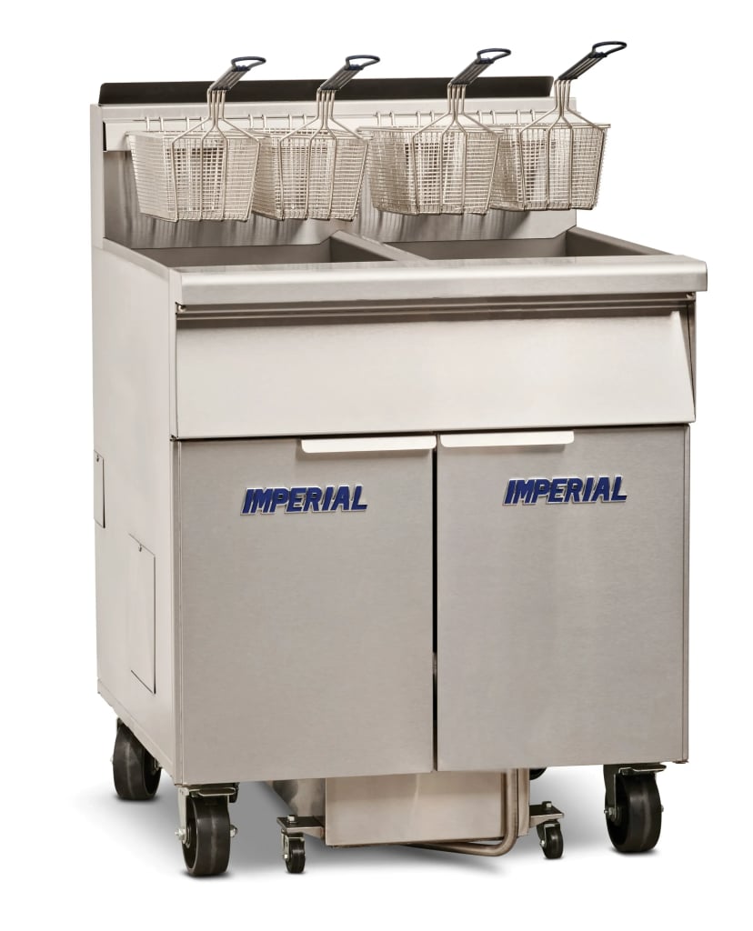 Deep Fryer Parts — Imperial IFSSP275EUT Pro Series Electric Freestanding Tilt-Up Ribbon Fryer 2 Vat 75 Pound Heavy-Duty Electric Control — 208V, 3PH