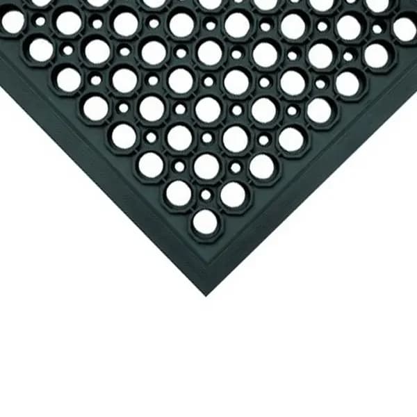 General Electric DRH110A 3' x 5' Black Anti-Fatigue Kitchen Floor Mat with Beveled Edges
