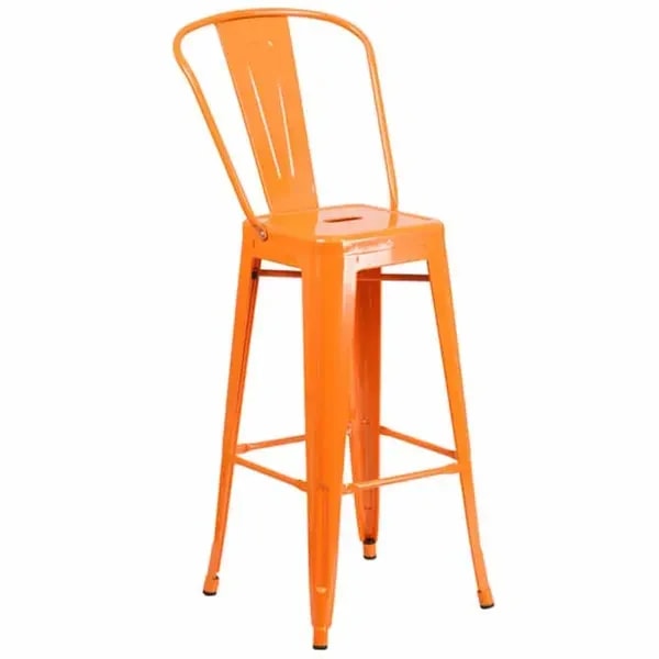Flash Furniture CH-31320-30GB-OR-GG Orange Galvanized Steel Bar Stool — main image