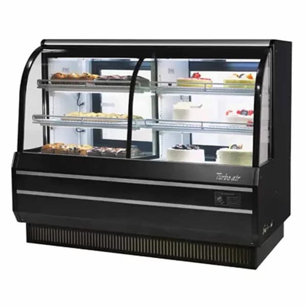 Turbo Air TCGB-72CO-B-N Combination Refrigerated/Dry Black Bakery Display Case 72-1/2"W