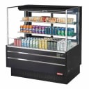 Turbo Air TOM-48L-UFD-B-3S-N Black Horizontal Open Display Case Merchandiser 46-3/4"W