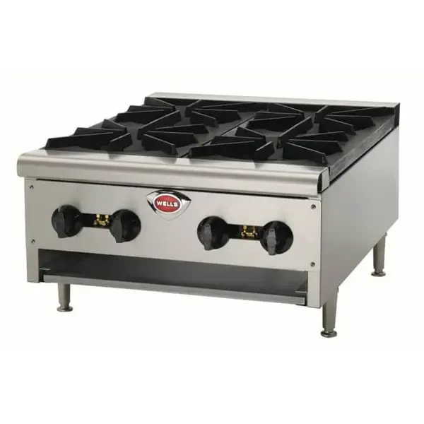 Wells HDHP-2430G Heavy Duty 104,000 BTU 4-Burner Gas Hot Plate 24"W — main image