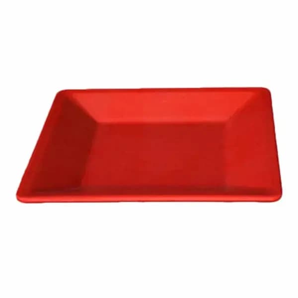 Thunder Group PS3214RD Passion Red 13-3/4" x 13-3/4" Square Melamine Plate | Case of 6
