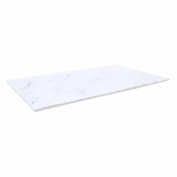 Tablecraft MG1WM Frostone White Marble Rectangular Melamine Serving Tray 20-3/4" x 12-3/4"