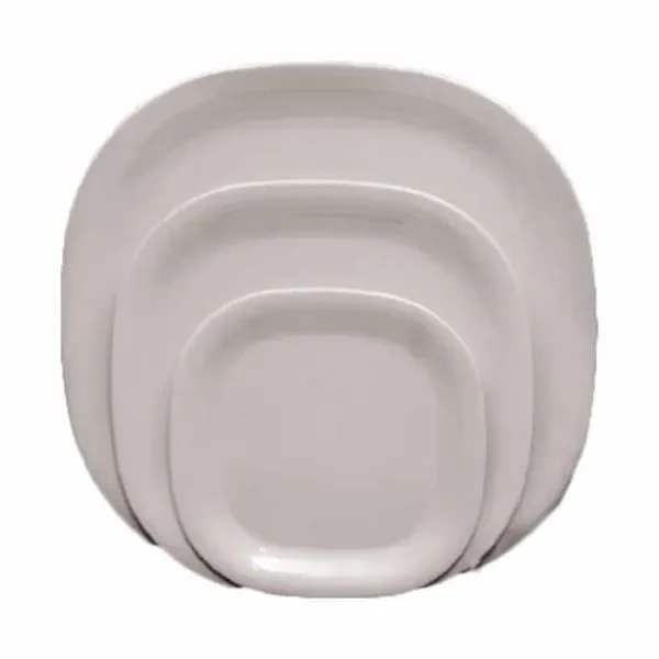 Thunder Group PS3010W Passion White 11" x 11" Square Melamine Plate | Case of 12 — main image