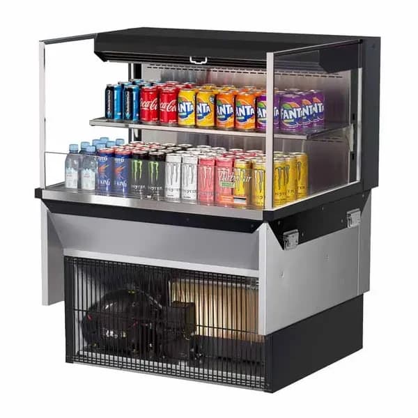 Turbo Air TOM-36L-UF-B-2SI-N Black Drop-In Open Display Case Merchandiser 35-7/8"W