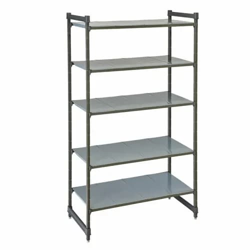 Cambro CBU183684S5580 Camshelving 5-Shelf Polypropylene Brushed Graphite Shelving Kit 36"W X 18"D X 84"H