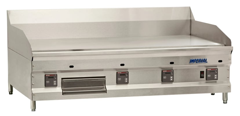 Imperial Knobs — Imperial PSG60 Professional Gas Countertop Griddle 60 Inch Wide Digital Control Rectangle Polished Steel 1 Inch Thick Plate Heavy-Duty — Propane, 150000 BTU