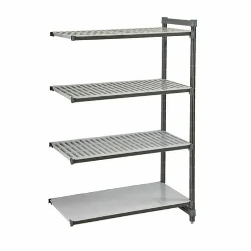 Cambro EA242484VS4580 Camshelving 4-Shelf Polypropylene Brushed Graphite Add-On Shelving Unit 24"W X 24"D X 84"H