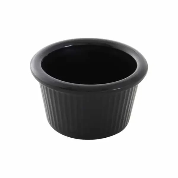 Thunder Group PL507BL1 1-1/2 oz. Fluted Black Plastic Ramekin | Case Of 12 — main image
