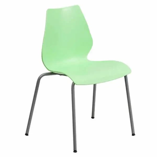 Flash Furniture RUT-288-GREEN-GG Stacking Chair Green Plastic Seat and Metal Frame