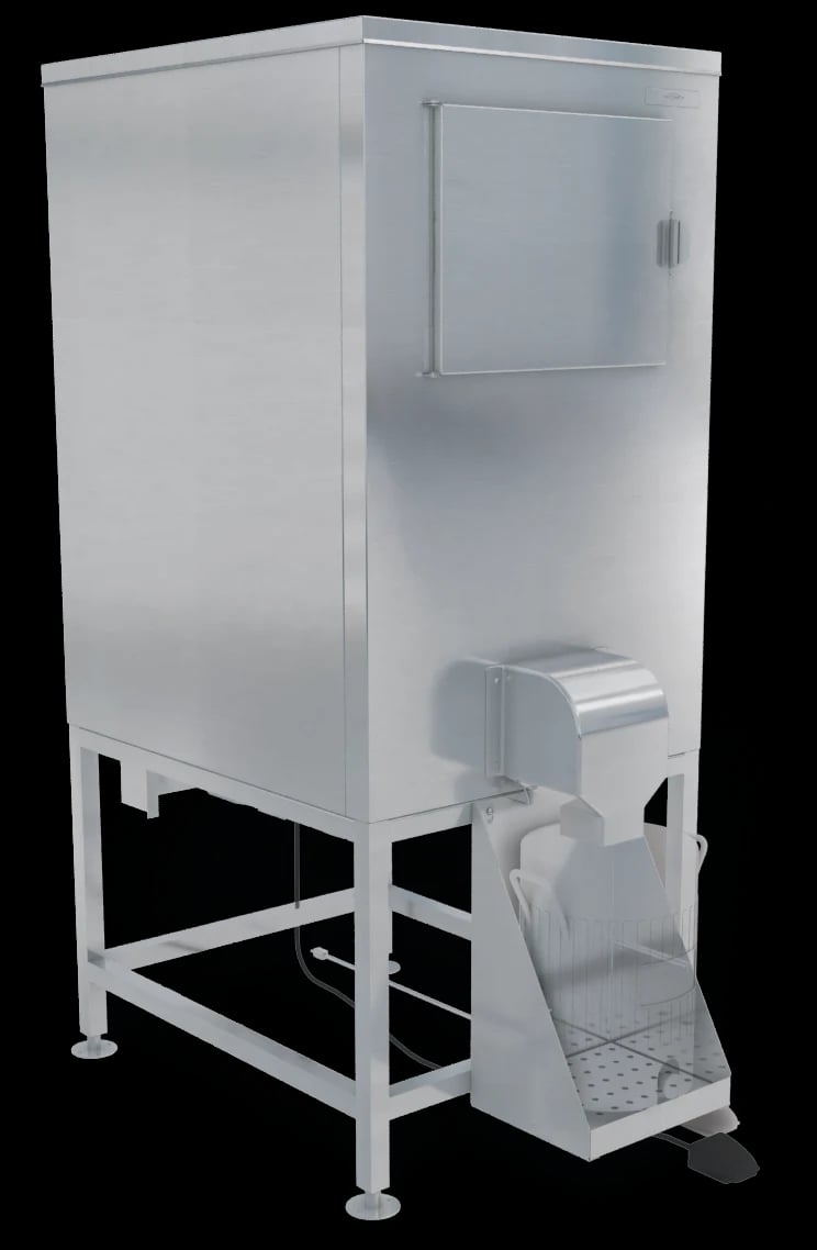 Kloppenberg DISP-500 Freestanding Ice Bagging/Dispensing Bin 647 Pound Capacity Foot Pedal Actuation Cube Style Ice — 110V, 1PH