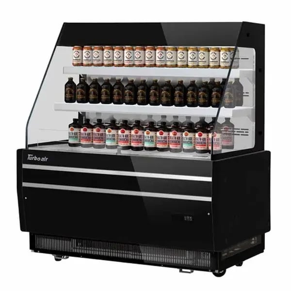 Turbo Air TBA49-50N-B Black Horizontal Open Display Case Merchandiser 48-7/8"W