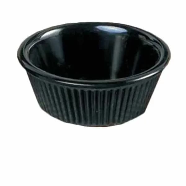 Thunder Group ML531BL1 Black 3 oz. Fluted Melamine Ramekin | Case of 12