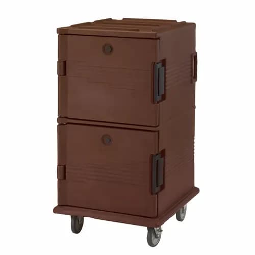 Cambro UPC1600SP131 Ultra Cam Cart Insulated Dark Brown Front Loader Food Carrier