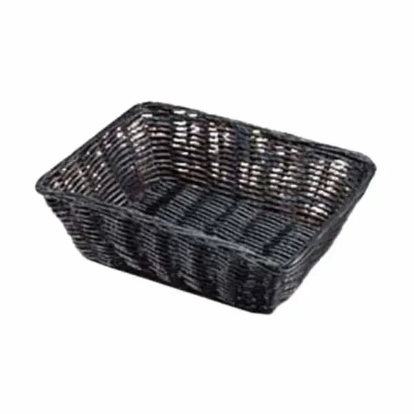 Tablecraft 2472 Black Rectangular Woven Basket 9" x 6" x 2-1/2 | Case of 12 — main image