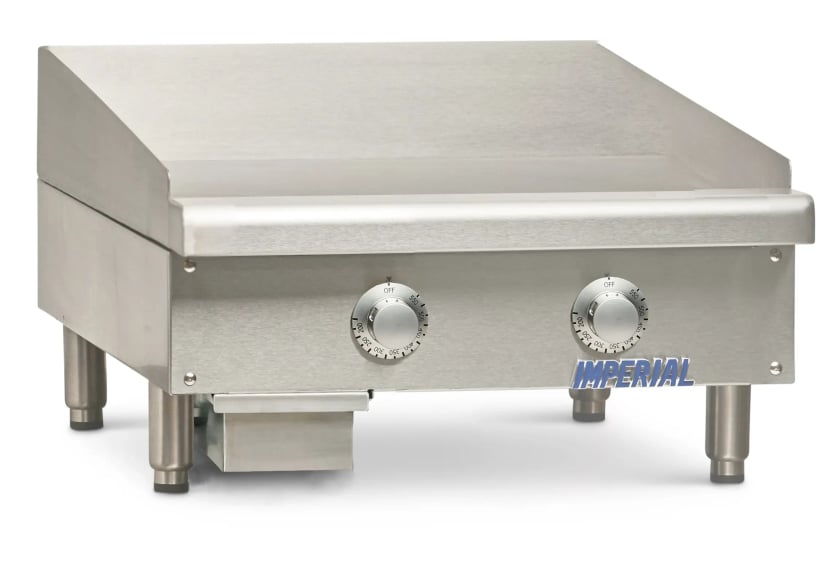 Commercial Range Parts — Imperial ITG-24-E Pro Series Electric Countertop Griddle 24 Inch Wide Thermostatic Control Rectangle Polished Steel 0.5 Inch Thick Plate Heavy-Duty — 480V, 3PH