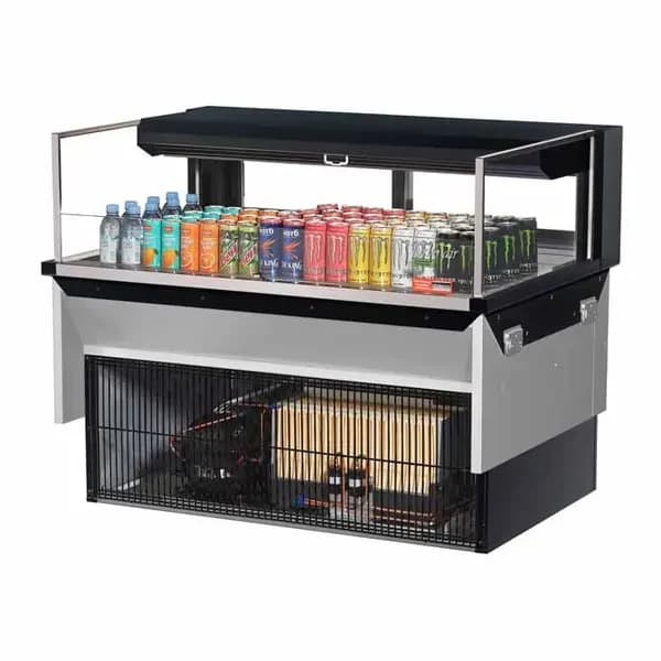 Turbo Air TOM-48L-UFD-B-1SI-N Black Drop-In Open Display Case Merchandiser 47-7/8"W