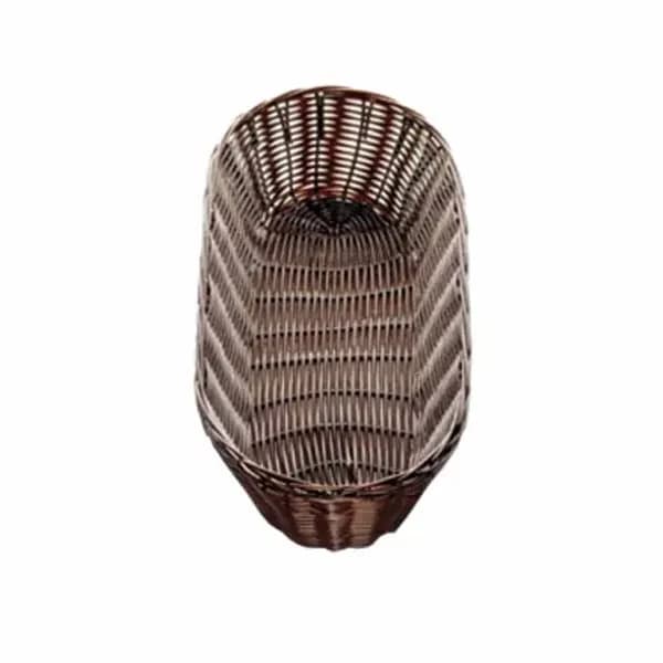 Tablecraft 2418 Black Oblong Woven Basket 15" x 6" x 3 | Case of 12
