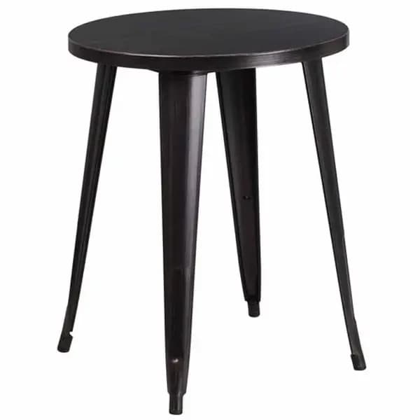 Flash Furniture CH-51080-29-BQ-GG 24" Round Dining Height Metal Black and Antique Gold Table