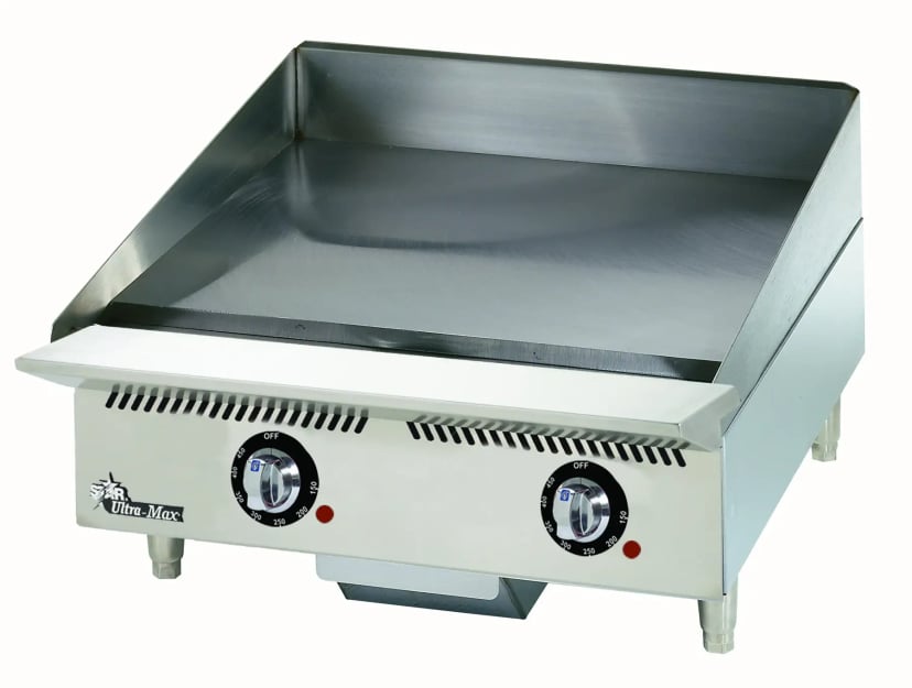 Star Heating Elements — Star 824TA Ultra-Max® Series Gas Countertop Griddle 24 Inch Wide Mechanical Snap Action Thermostat Control Rectangle Polished Steel 1 Inch Thick Plate Heavy-Duty — Propane,...