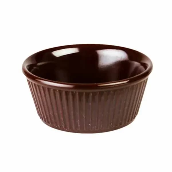 Thunder Group ML533C1 Chocolate 3-1/2 oz. Fluted Melamine Ramekin | Case of 12