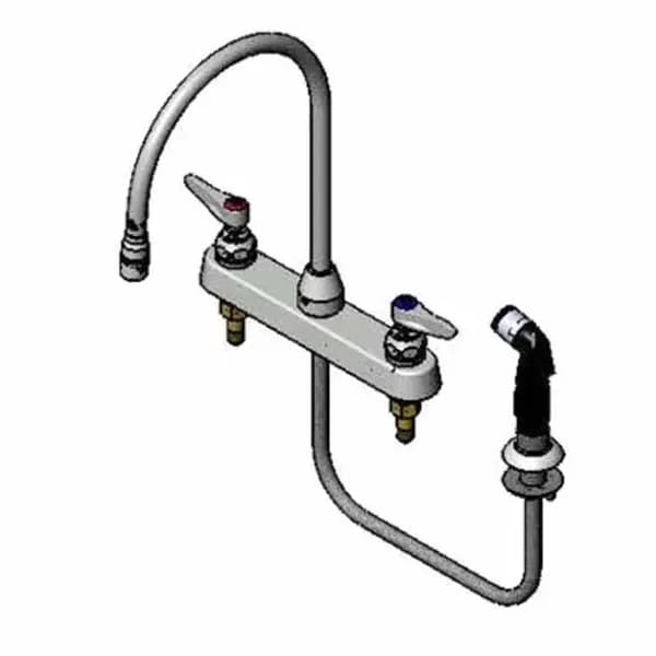 T&S Brass B-1174 T&S 8" Deck Mount Lavatory Faucet with 8" Swing Spout Nozzle
