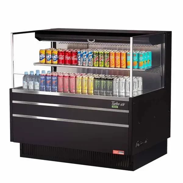 Turbo Air TOM-48L-UF-B-2S-N Black Horizontal Open Display Case Merchandiser 46-3/4"W