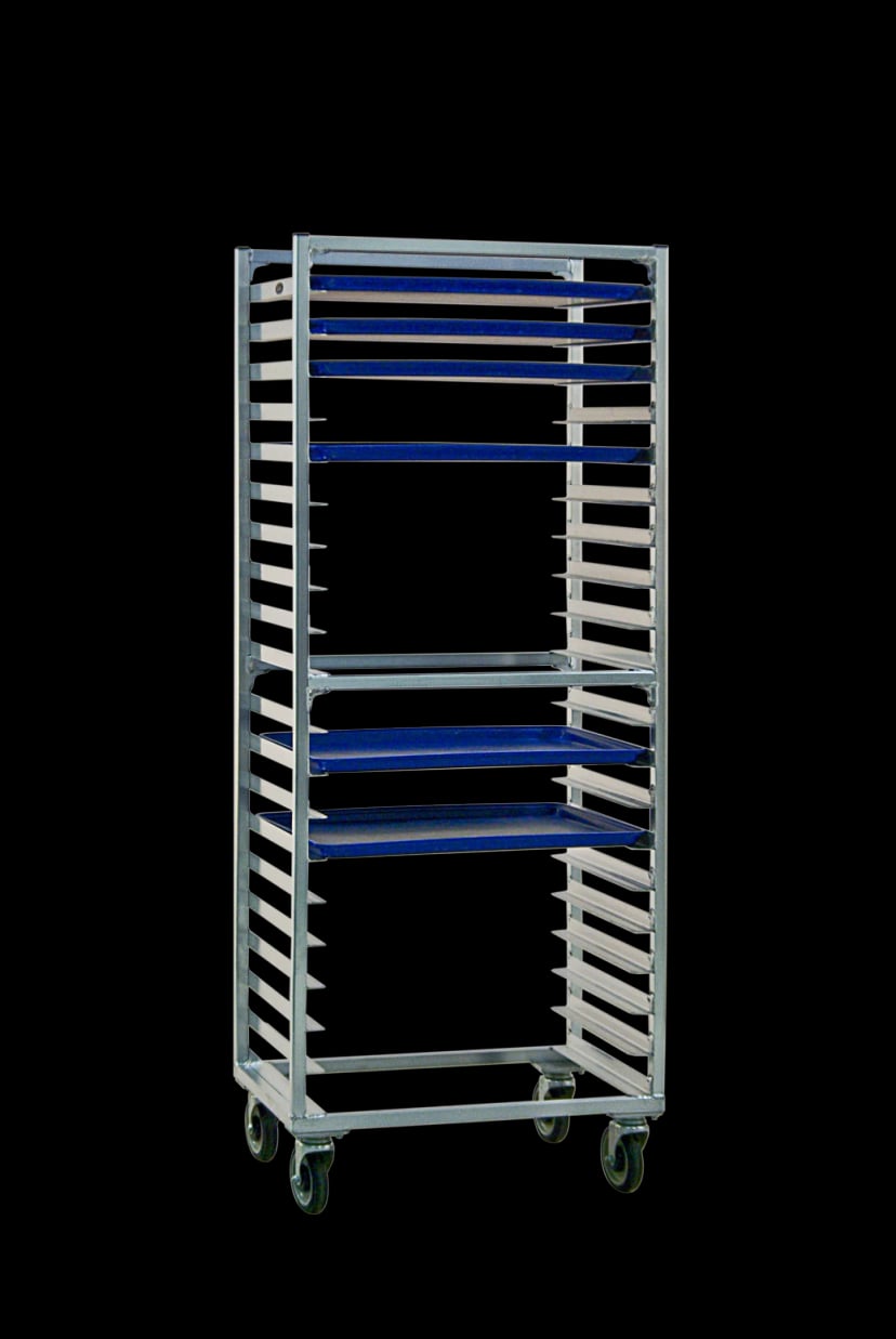 Carter-Hoffmann Replacement Parts — Carter-Hoffmann® O8618W Portable Aluminum Pan Rack Single Width Mobile Style Side-Loaded 18 Pan Capacity