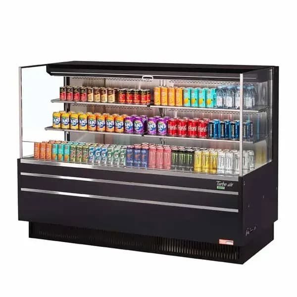 Turbo Air TOM-72L-UF-B-3S-N Black Horizontal Open Display Case Merchandiser 70-3/4"W