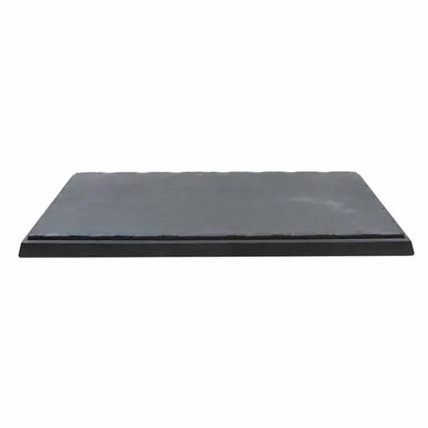 Restaurant Glassware — Tablecraft MGD2112 Frostone Slate Square Melamine Serving Tray 21" x 12-7/8" x 1-1/8"