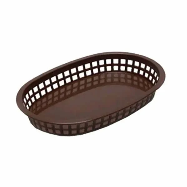 Tablecraft 1076BR Brown Oval Chicago Platter Basket 10-1/2" x 7" x 1-1/2 | Case of 36 — main image