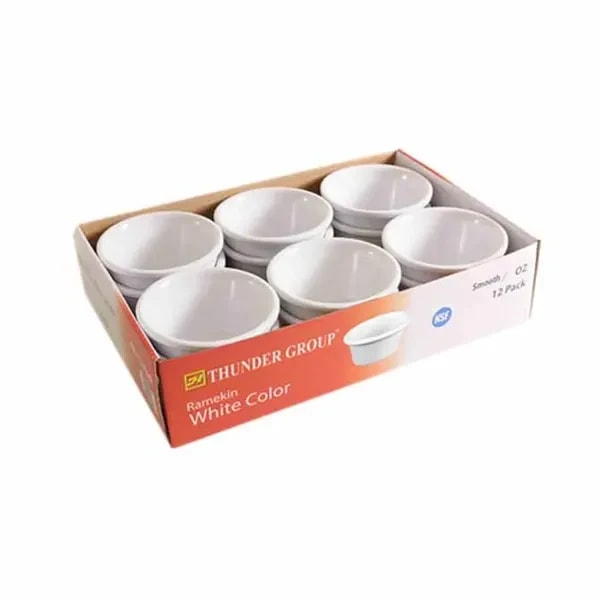 Thunder Group ML537W1R White 3 oz. Melamine Ramekin | Pack of 12 — main image