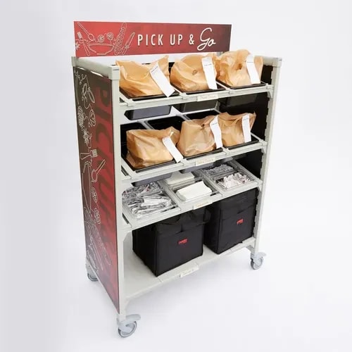 Cambro Camshelving CPM244867FX2480 4-Tier Speckled Gray Mobile Flex Station 24"W X 48"L X 67"H — main image