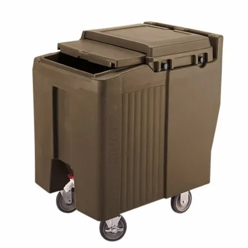 Cambro Slidinglid ICS175L131 175 Lb. Dark Brown Mobile Ice Caddy