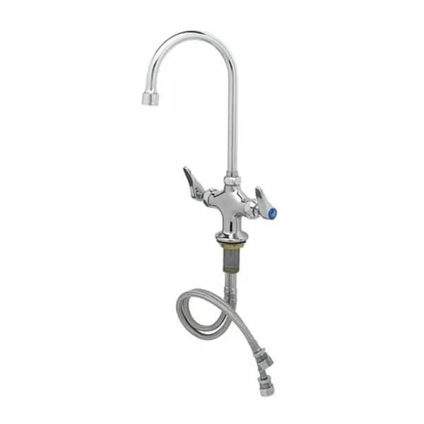 T&S Brass B-0300-VR4-WS T&S Single Hole Deck Mount Double Pantry Faucet with 5-3/4" Gooseneck Spout